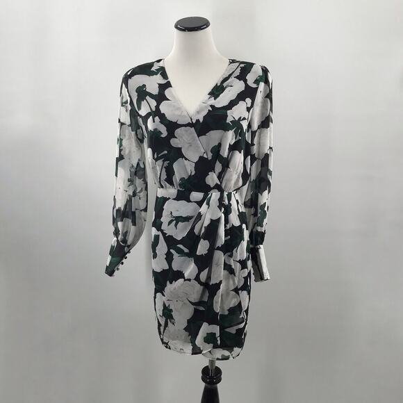 The Kooples Floral Ecru Short Printed Black Dress 2 - Picture 4 of 11